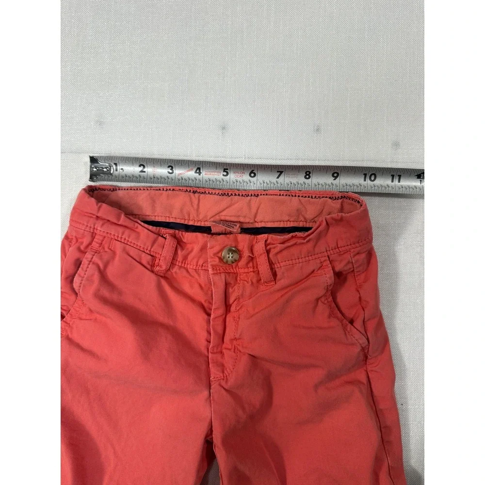 Johnnie-O Boys Coral Red Chino Shorts Size 4 West Coast Prep Cotton Adjustable‎